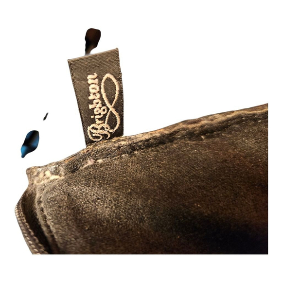 Brighton One Size Black Brown Croc Embossed Leather Crossbody Bag - Picture 13 of 13